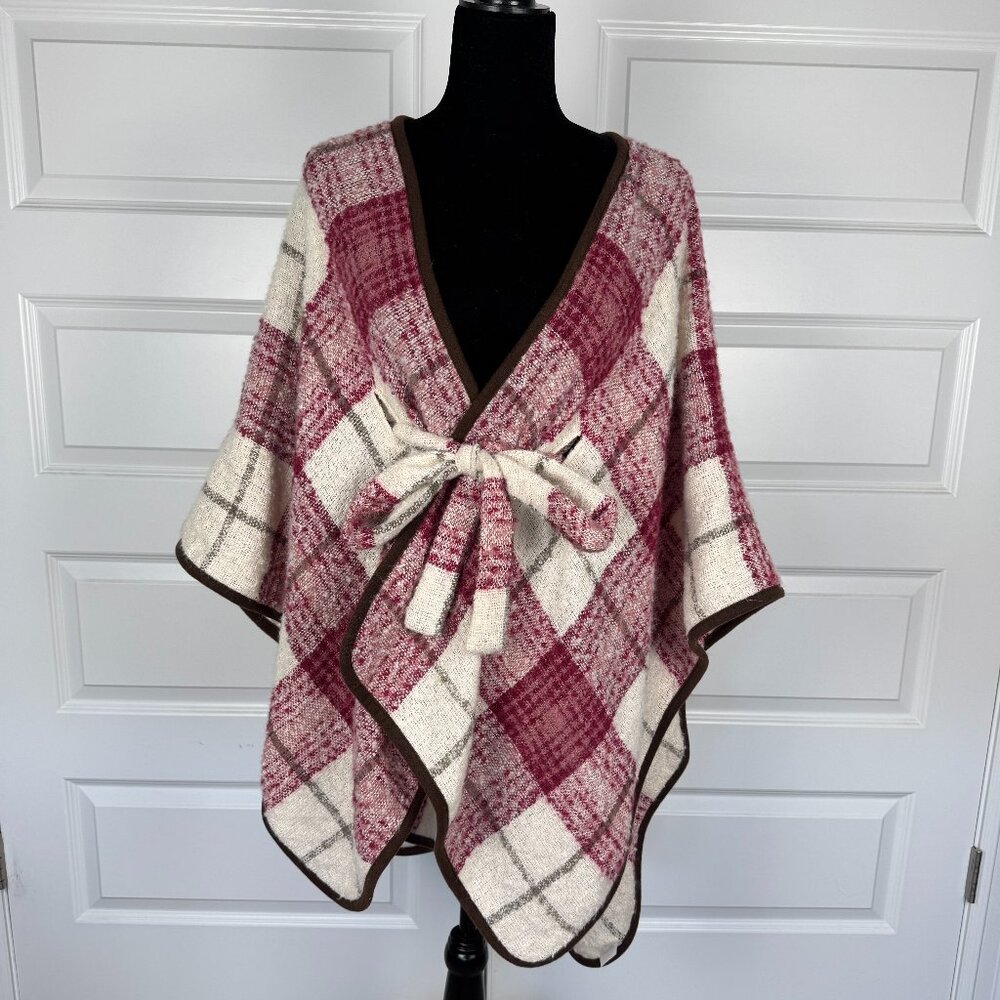 Loft Plaid Fall Wrap with belt